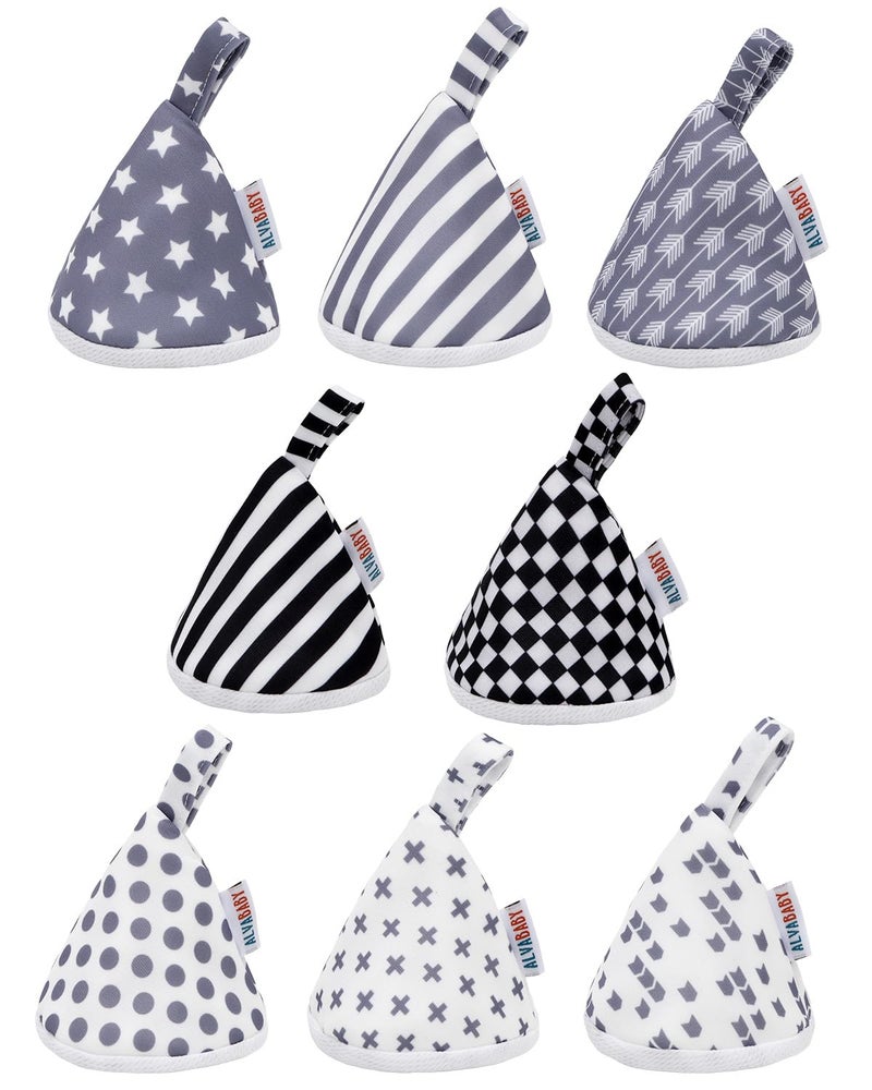 ALVABABY 8 Pcs Baby Boy Pee Covers, 3.5 * 4 In,Strong Water Absorption Pee Shield for Newborn Boy, 4-Layer Reusable Pee Cap, Diaper Changing Accessory for Baby Gift 8NG01 - Image 1